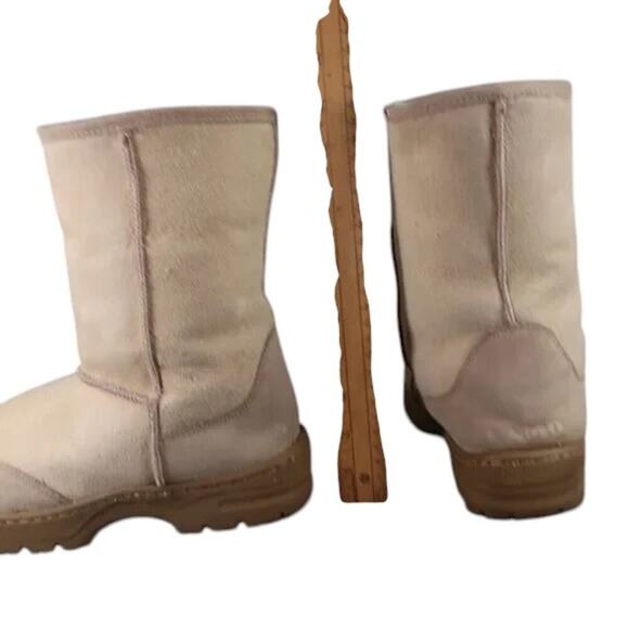 Lamo Shoes Women 8 Boots Winter Comfort Pull On Casual Warm Mens 7 Beige Leather - Picture 6 of 14